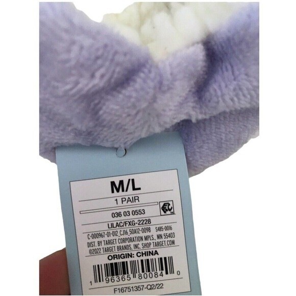 NEW Cat & Jack Kids Slippers Purple Unicorn Plush Gripper Bottoms Size M/L - Picture 7 of 9